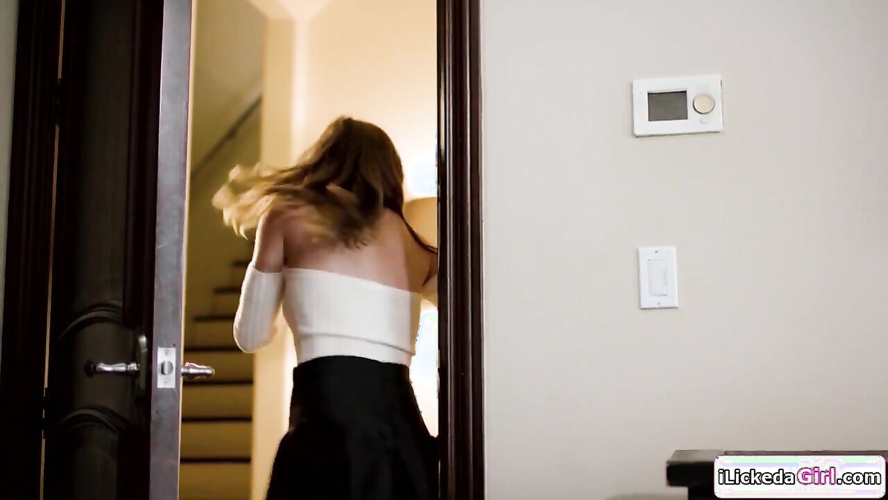 Lesbian mommy licking petite stepdaughter